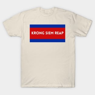 Krong Siem Reap City in Cambodian Flag Colors T-Shirt